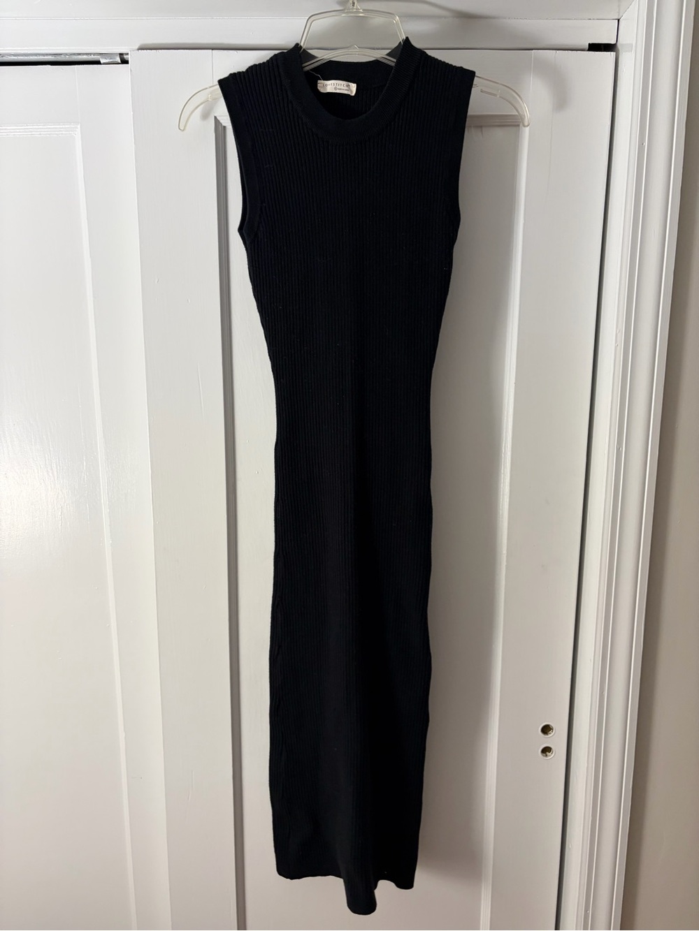 lovestitch Black Sleeveless Ribbed Maxi Dress